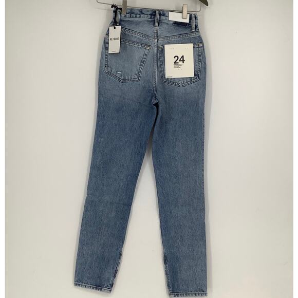 NEW! RE/DONE Super High Drainpipe Size 24 Destroy Wrecking Blue $325 msrp G22-10 - Picture 3 of 9